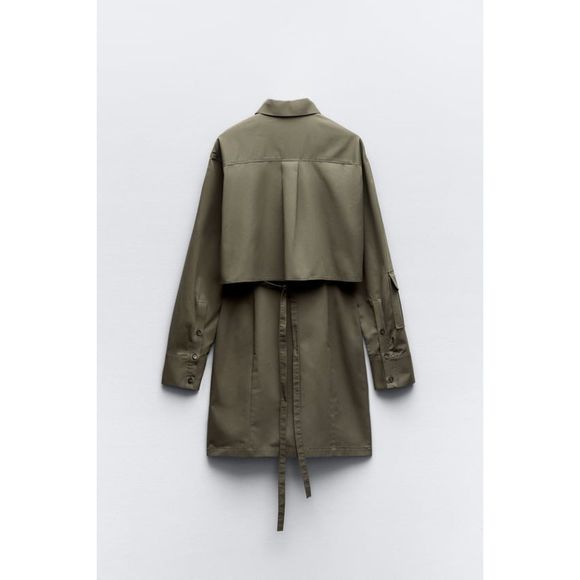 ZARA GABARDINE SHIRT DRESS SMALL MEDIUM LARGE SIZES - Picture 6 of 9